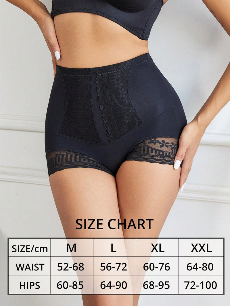 Pantalones cortos de boxeador con encaje y cintura alta para el control del abdomen para mujeres, pantalones cortos suaves, ropa interior moldeadora de braguitas