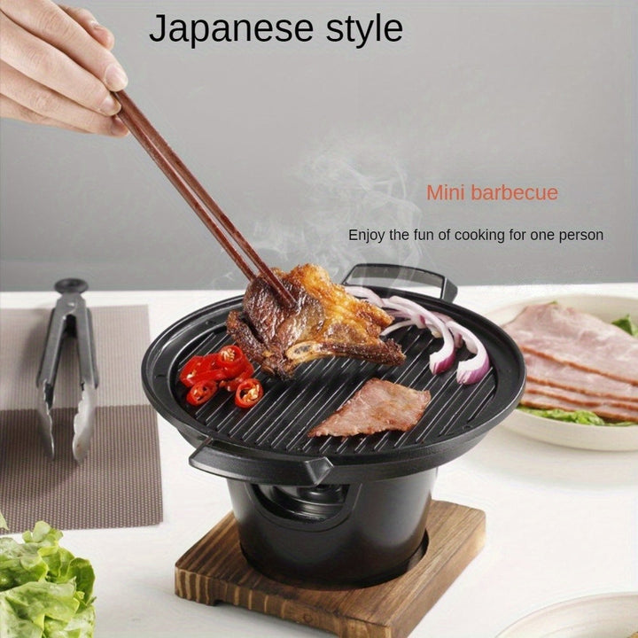 Parrilla de barbacoa portátil de estilo japonés para una persona - Horno de barbacoa mini compacto de aluminio con bandeja de carbón, ideal para el hogar, exteriores o camping, estufa de camping, construcción duradera.