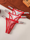 3 Piezas/juego De Tangas De Encaje Para Mujer