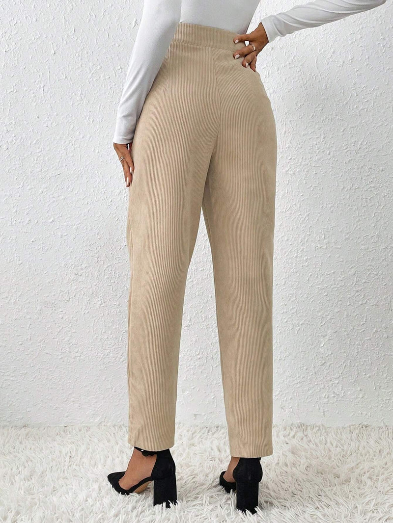 Frenchy Pantalones Conicos De Pana Para Mujer