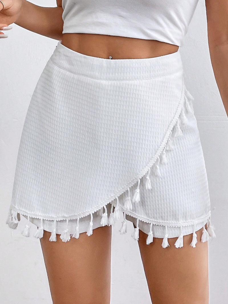 Prive Skorts De Borlas Con Diseno De Parche Para Mujeres