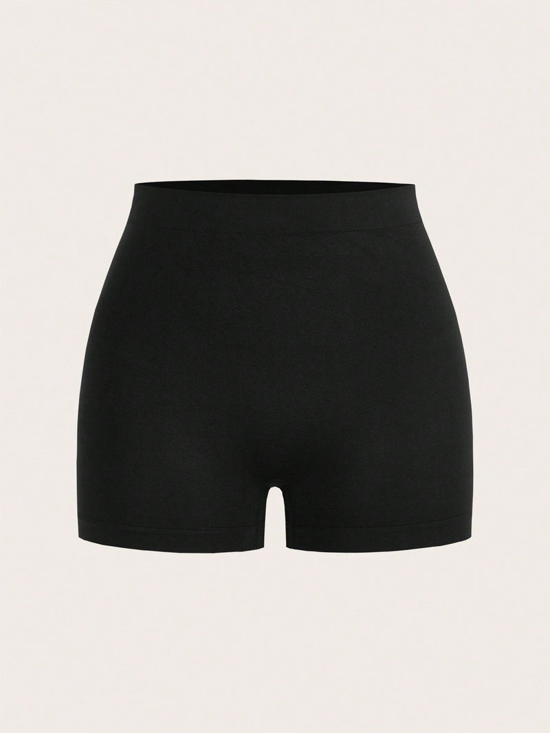 Shorts de seguridad de unicolor y simple para mujer, uso diario casual