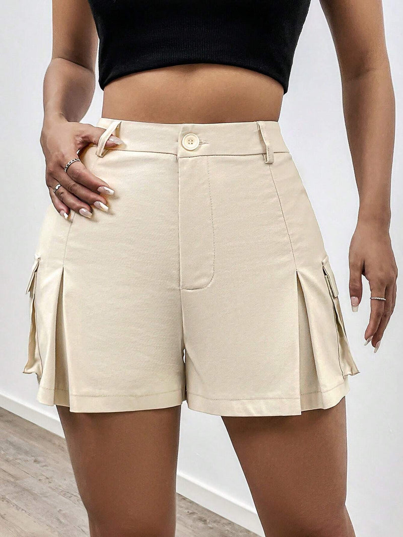 Coolane Shorts Plisados De Color Solido Para Mujer