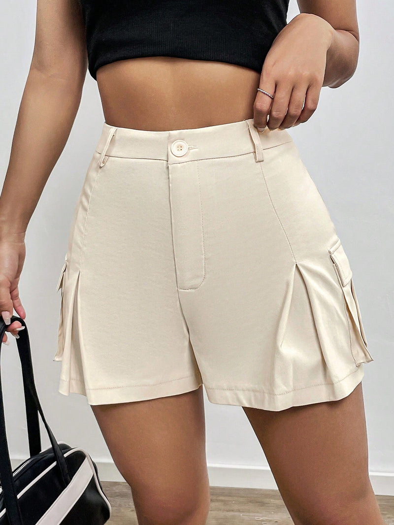 Coolane Shorts Plisados De Color Solido Para Mujer