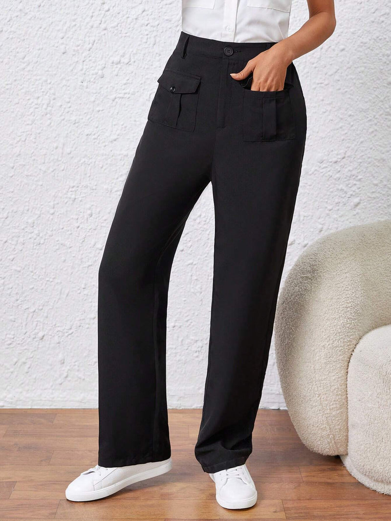 Essnce Pantalones De Carga Con Bolsillos Para Mujer