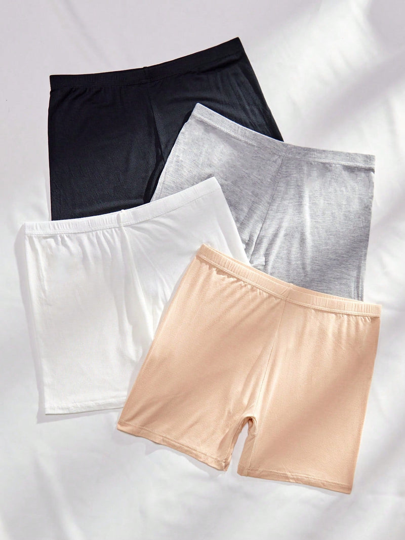 4 Piezas/set Pantalones Cortos Tipo Boxeador Para Mujeres