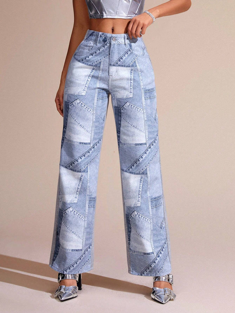 BAE Pantalones Jeans De Mujer Con Bolsillos