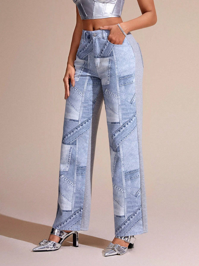 BAE Pantalones Jeans De Mujer Con Bolsillos