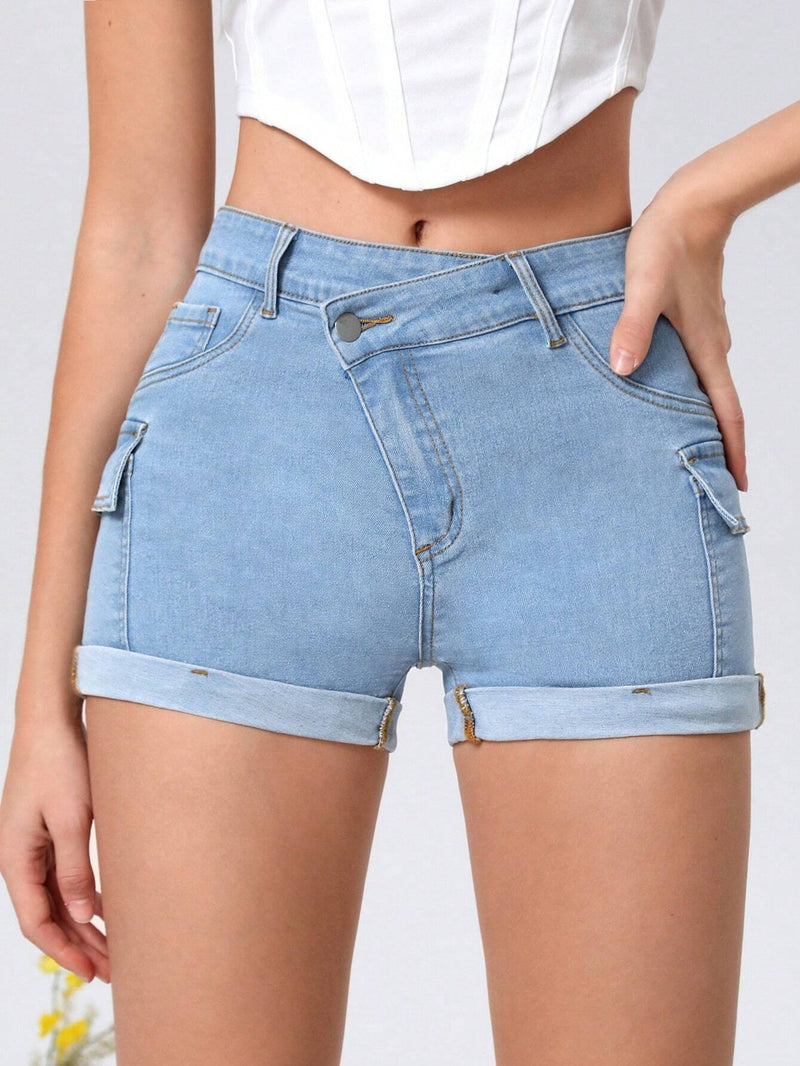 MOD Shorts Vaqueros Cargo De Corte Slim Para Mujer