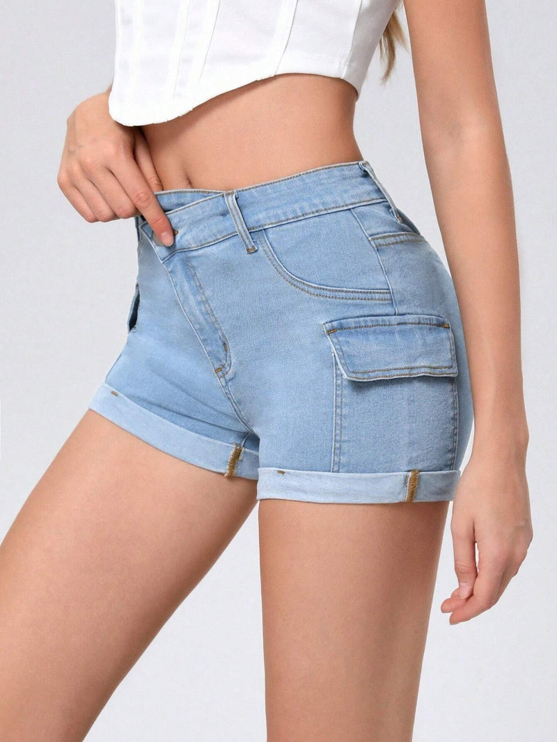 MOD Shorts Vaqueros Cargo De Corte Slim Para Mujer