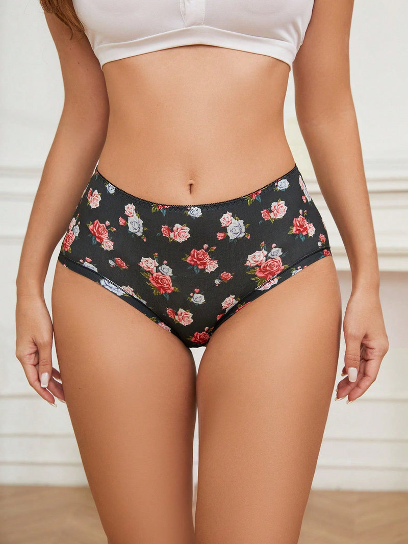 Fondo De Bikini De Triangulo Para Mujer Con Estampado Floral De San Valentin