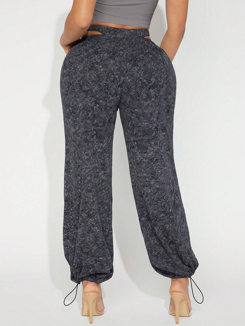 SXY Pantalones De Mujer De Corte Alto Con Cintura Alta, Cortados Y Con Punos Elasticos