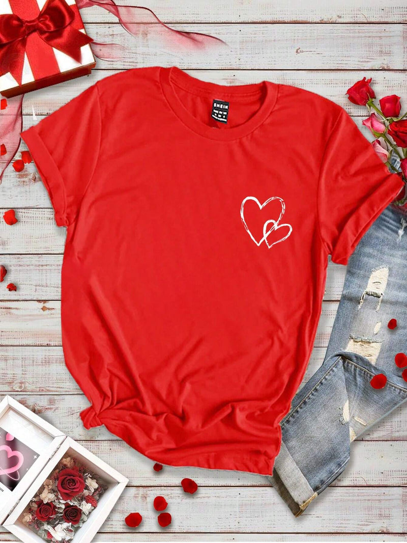 Camiseta De Mujer A Juego Para El Dia De San Valentin Con Patron De Corazon De Amor Para La Familia