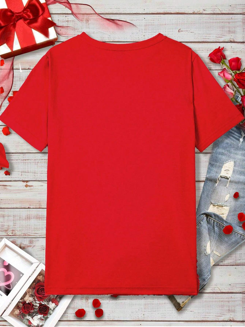 Camiseta De Mujer A Juego Para El Dia De San Valentin Con Patron De Corazon De Amor Para La Familia