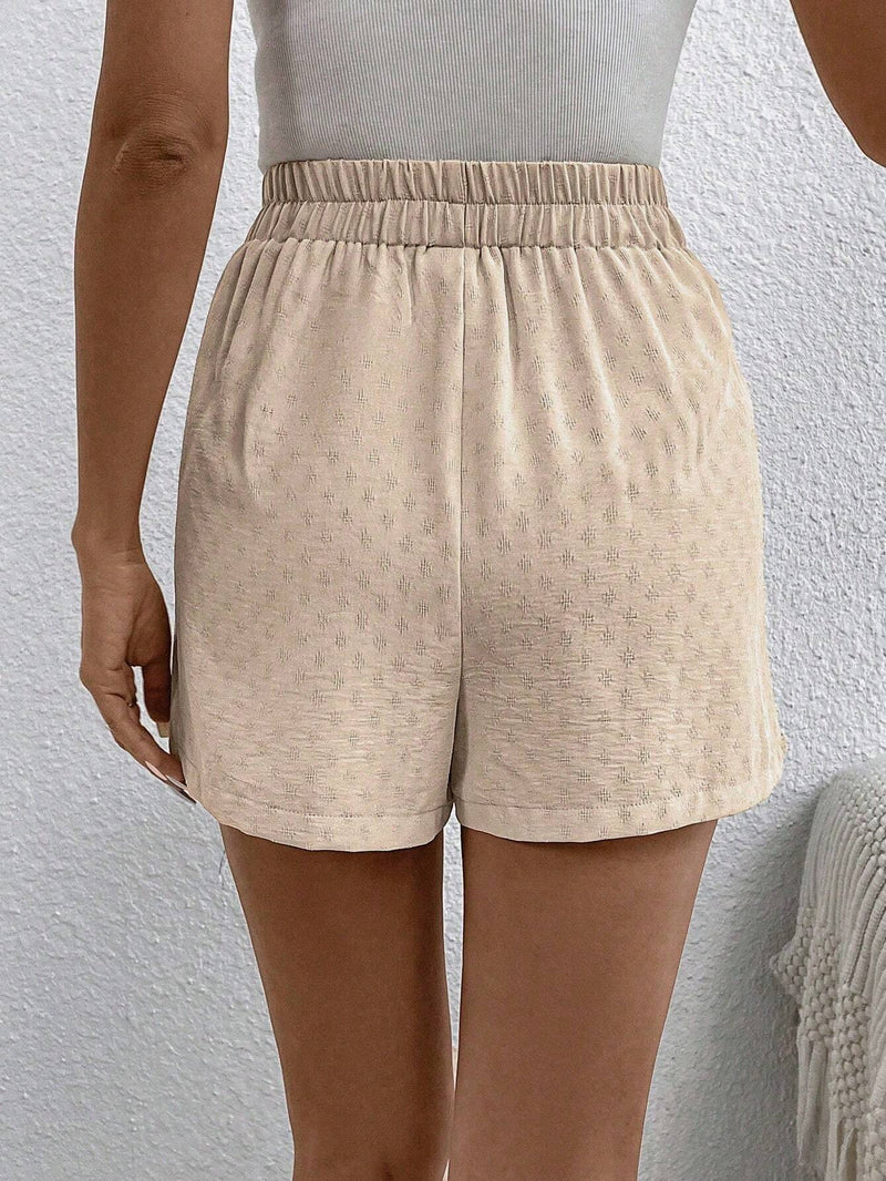 LUNE Pantalones Cortos De Cintura Alta Y Delantera Con Lazo Para Mujer