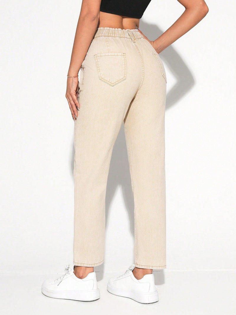 Tall Pantalones Jeans De Mujer Con Bolsillos