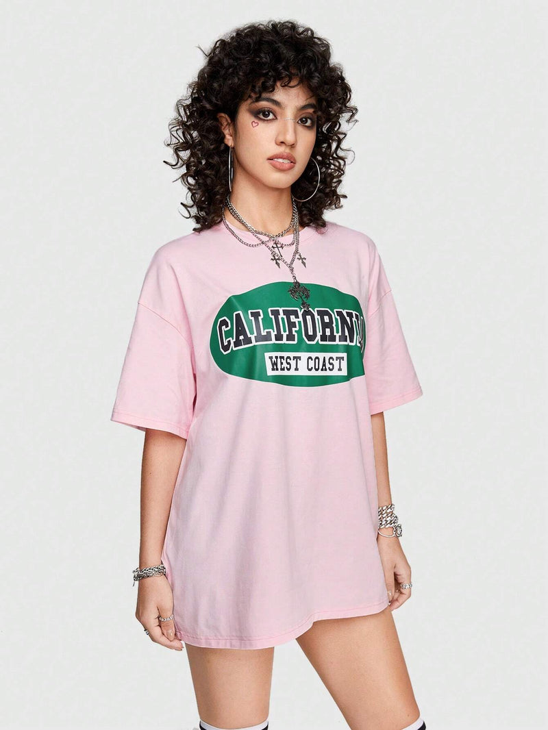 ROMWE Street Life Camiseta Con Estampado De Letras Geniales Estilo Callejero Para Mujer