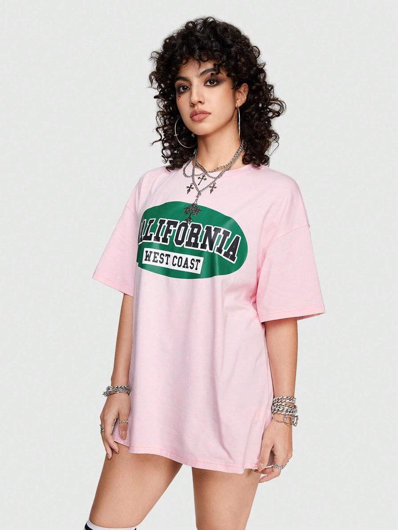 ROMWE Street Life Camiseta Con Estampado De Letras Geniales Estilo Callejero Para Mujer