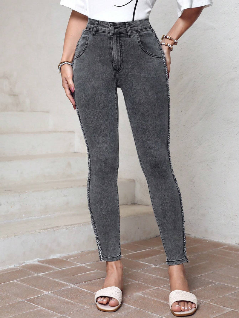 LUNE Jeans De Mezclilla Ajustados Para Mujer