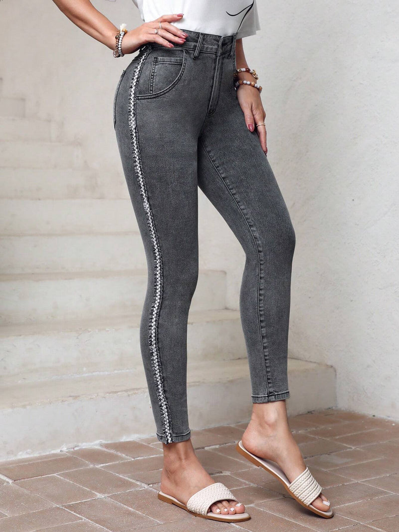 LUNE Jeans De Mezclilla Ajustados Para Mujer