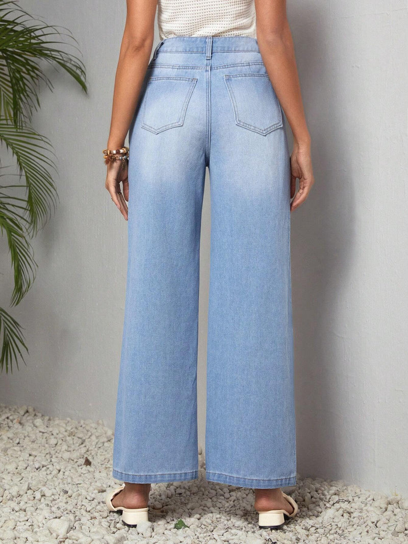 LUNE Pantalones Jeans Casuales De Pierna Recta