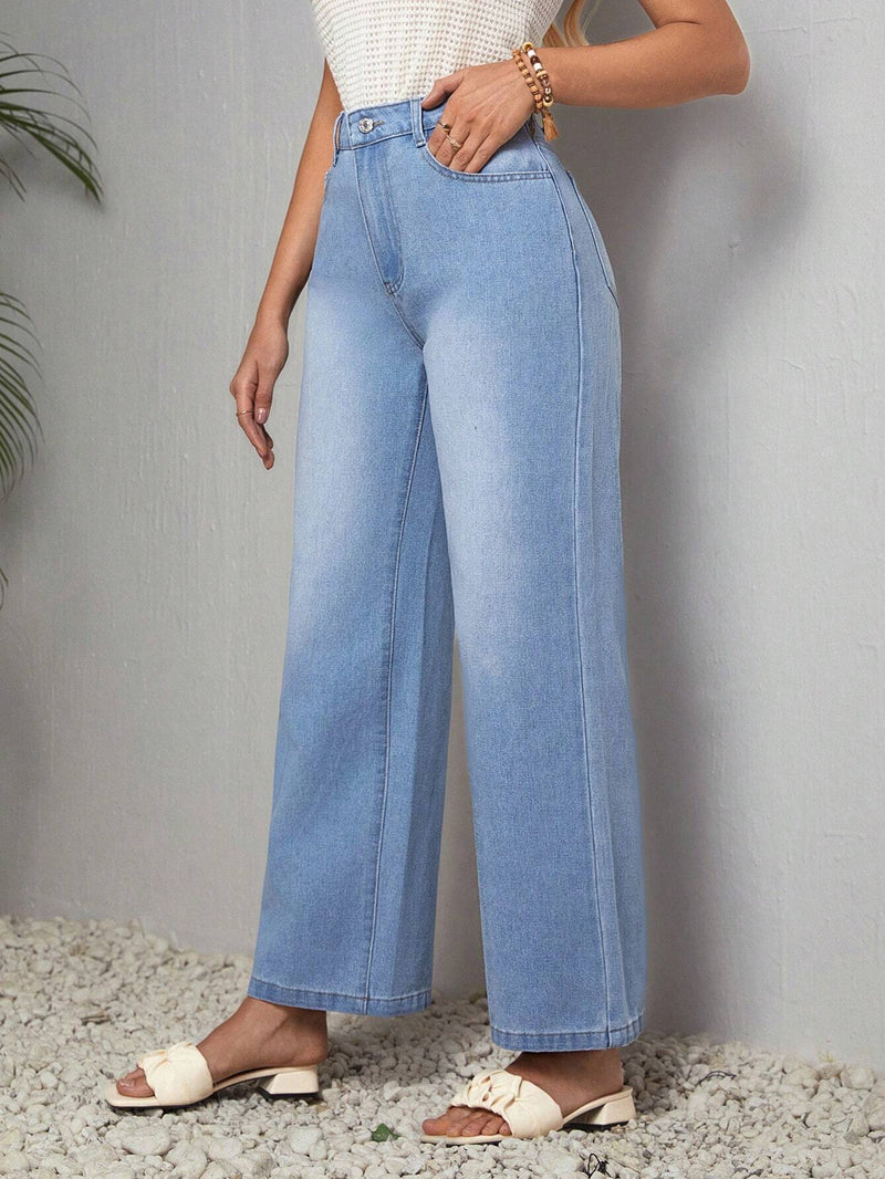 LUNE Pantalones Jeans Casuales De Pierna Recta