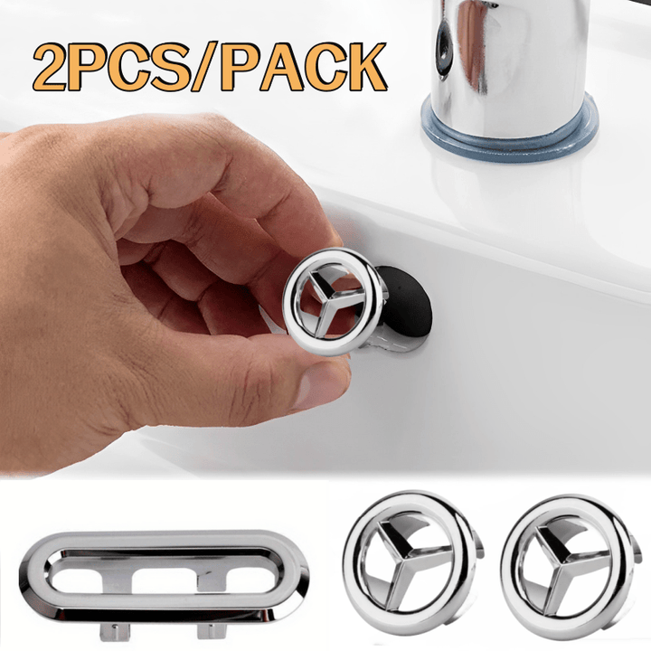 2pcs/Pack Anillo de Cobertura para Desbordamiento del Fregadero de Baño, Inserción de Reemplazo para Desbordante, Tapa Redonda Cromada para Agujero de Drenaje, Accesorio para Lavabo