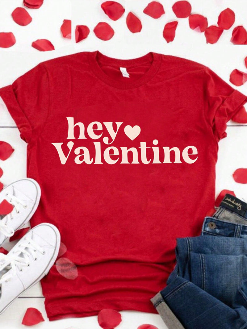 Camiseta De Manga Corta Holgada Con Estampado De San Valentin