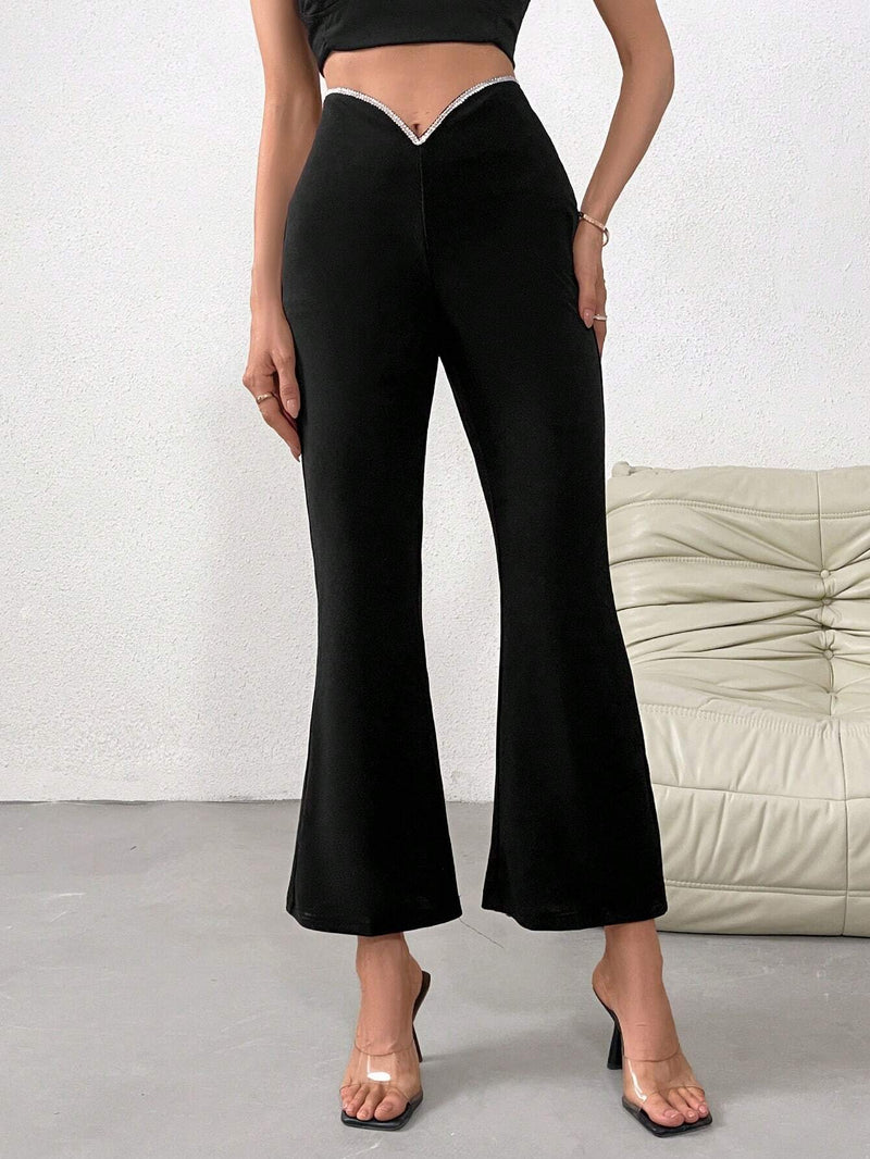 Prive Pantalones Acampanados Para Damas Con Cintura En Forma De V