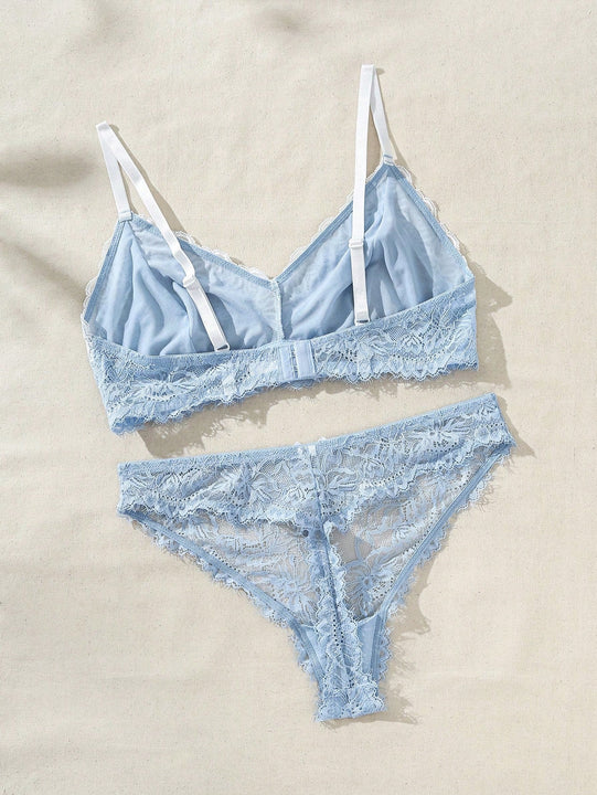 Conjunto De Lenceria Con Encaje Para Mujer