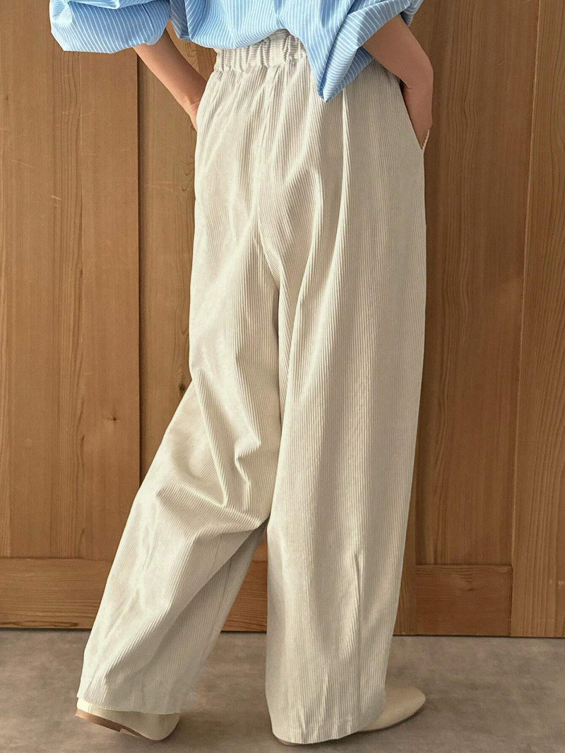 FRIFUL Pantalones De Pana Para Mujer Con Cintura Estilo Bolsa De Papel