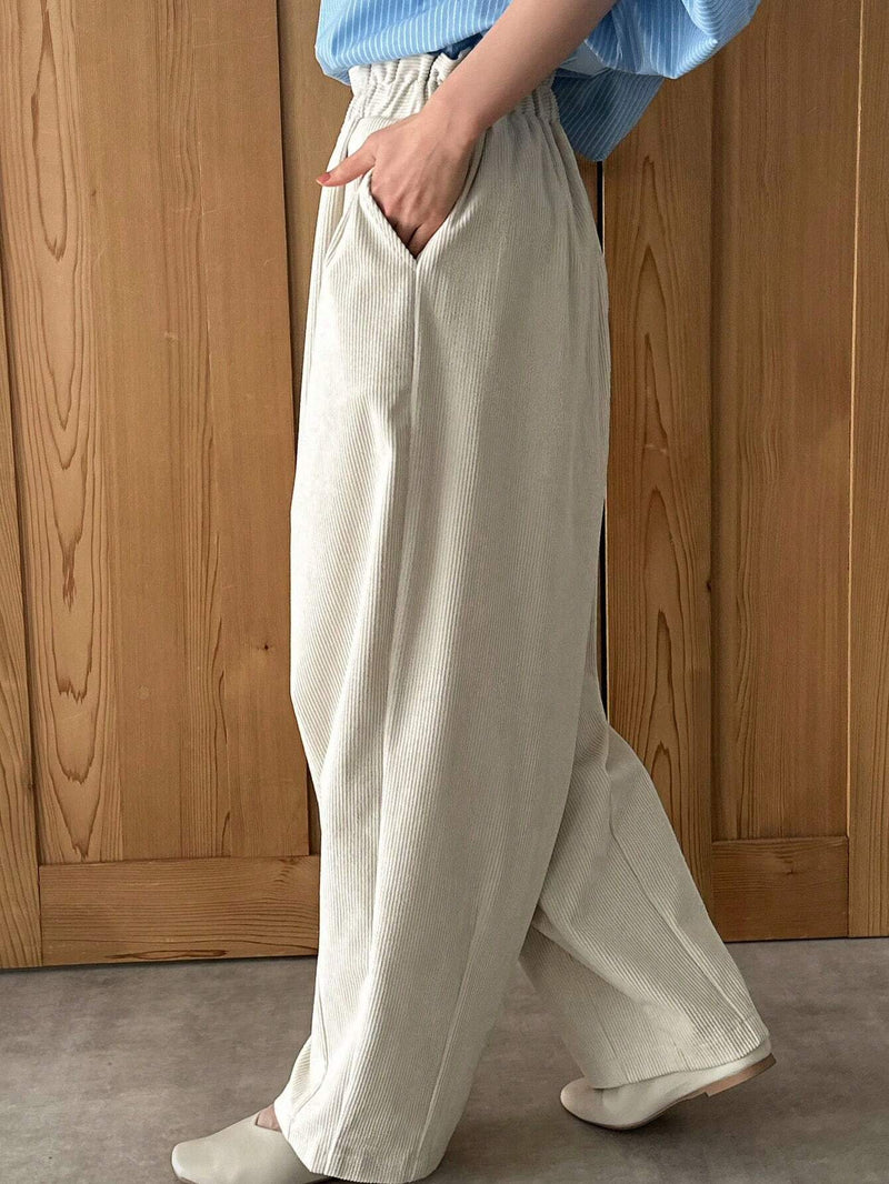 FRIFUL Pantalones De Pana Para Mujer Con Cintura Estilo Bolsa De Papel