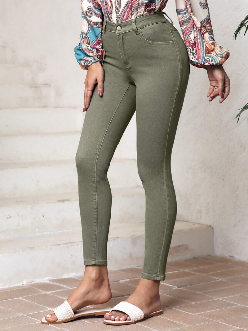 LUNE Jeans De Mezclilla Con Ajuste Delgado Para Mujer