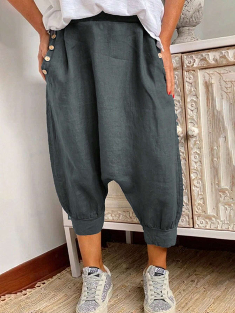 LUNE Pantalones Harem De Mujer Con Bolsillos