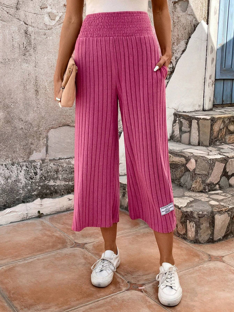 LUNE Pantalones Cortos De Pierna Ancha Para Mujer Con Cintura Fruncida