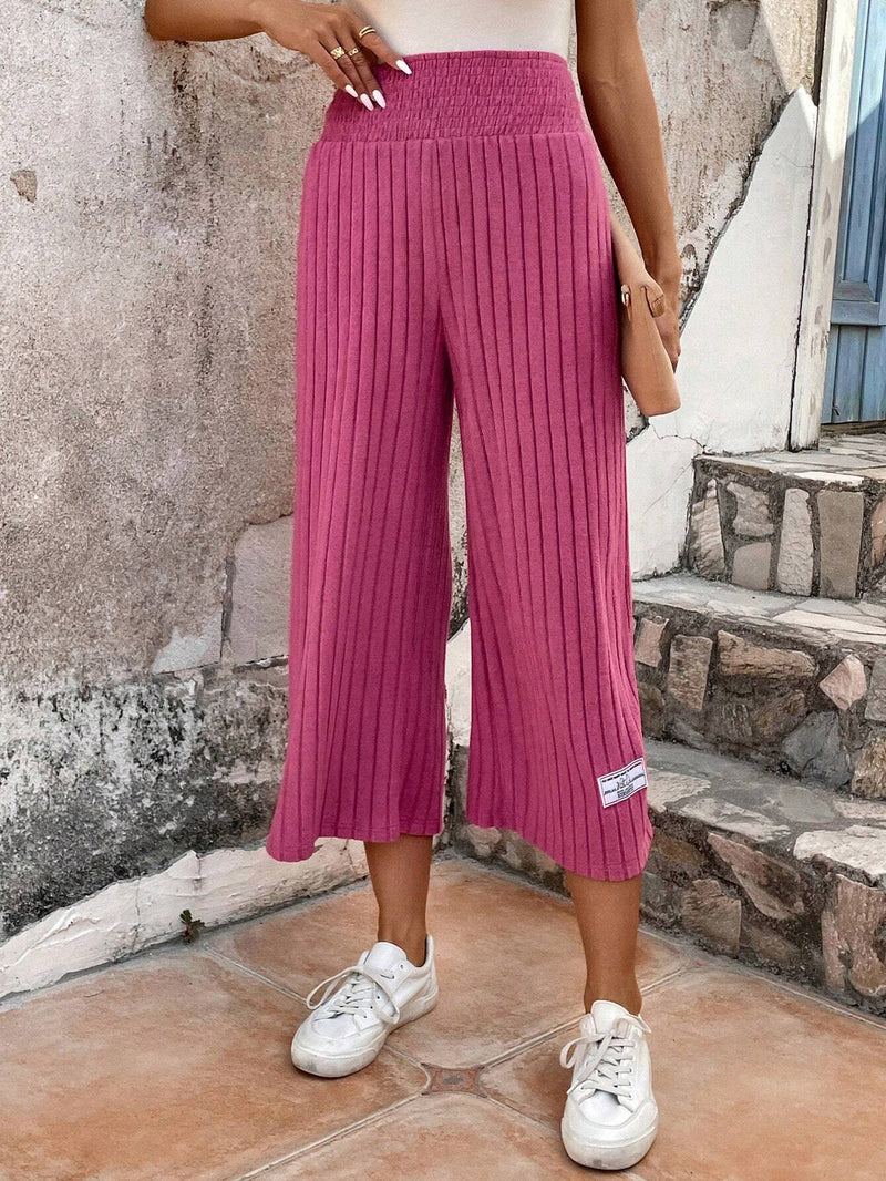 LUNE Pantalones Cortos De Pierna Ancha Para Mujer Con Cintura Fruncida