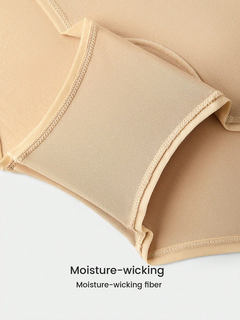 LUVLETTE Conjunto De 3 Panties Cortos De Cintura Alta Para Mujeres Con Encaje, Hechos De Modal