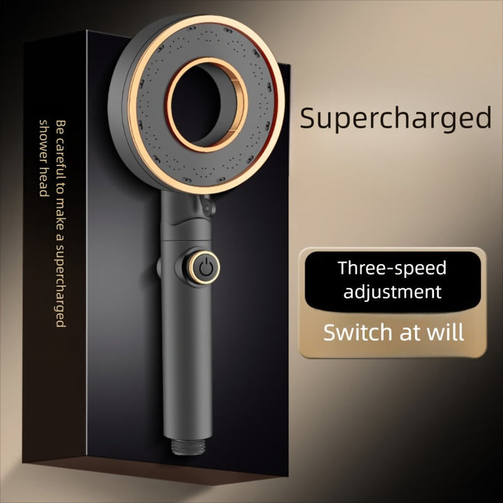 1pc, Cabezal de Ducha de Alta Presión con Tres Modos - Ahorro de Agua, Rociador Manual Ajustable, 5 Modos para una Experiencia Mejorada, Montaje en Pared, Diseño Redondo, Accesorio Moderno para Baño | Duradero y Resistente