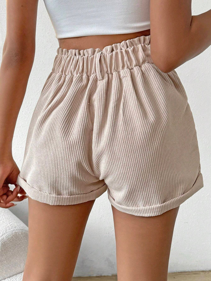 Essnce Pantalones Cortos De Cintura Alta Para Mujeres Con Bolsillos Inclinados