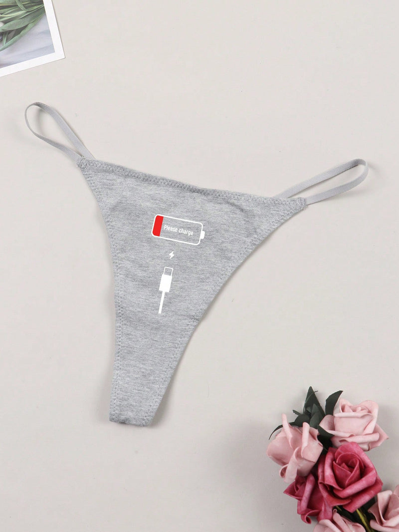 Tanga Sensual Para Mujer Con Estampado De Carga