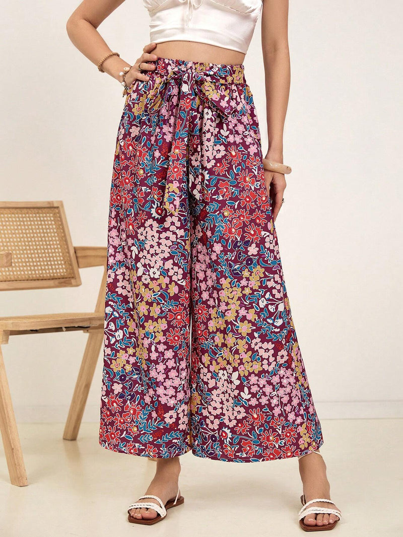 VCAY Pantalones De Mujer Con Estampado Floral