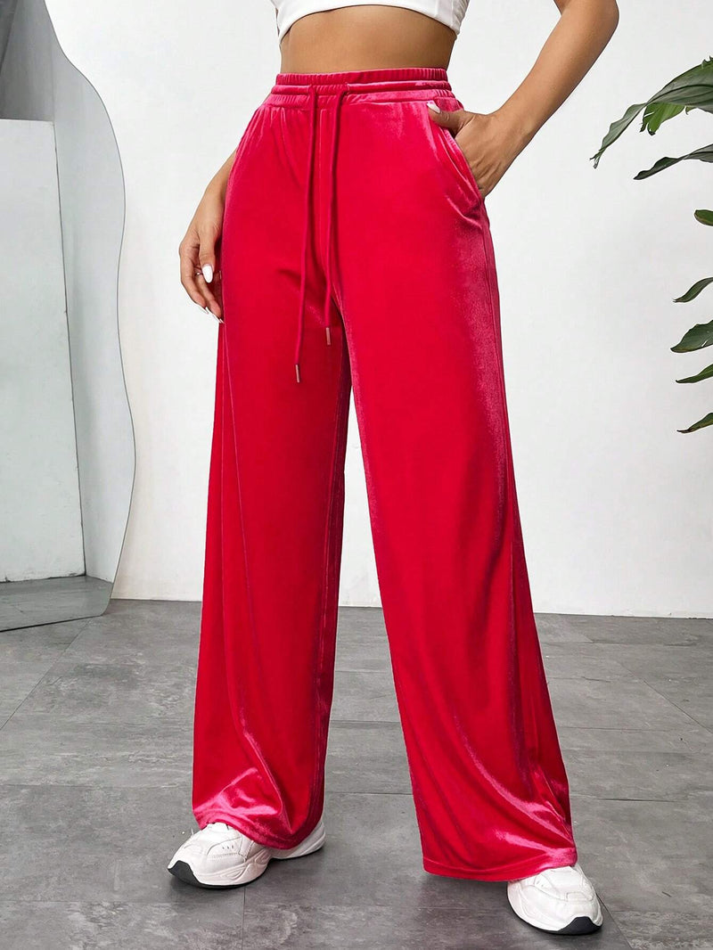 EZwear Pantalones De Terciopelo De Mujer Tejidos