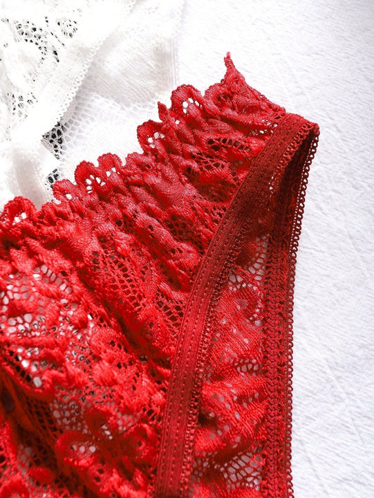 3 Piezas Ropa Interior De Encaje Sexy Para Mujeres