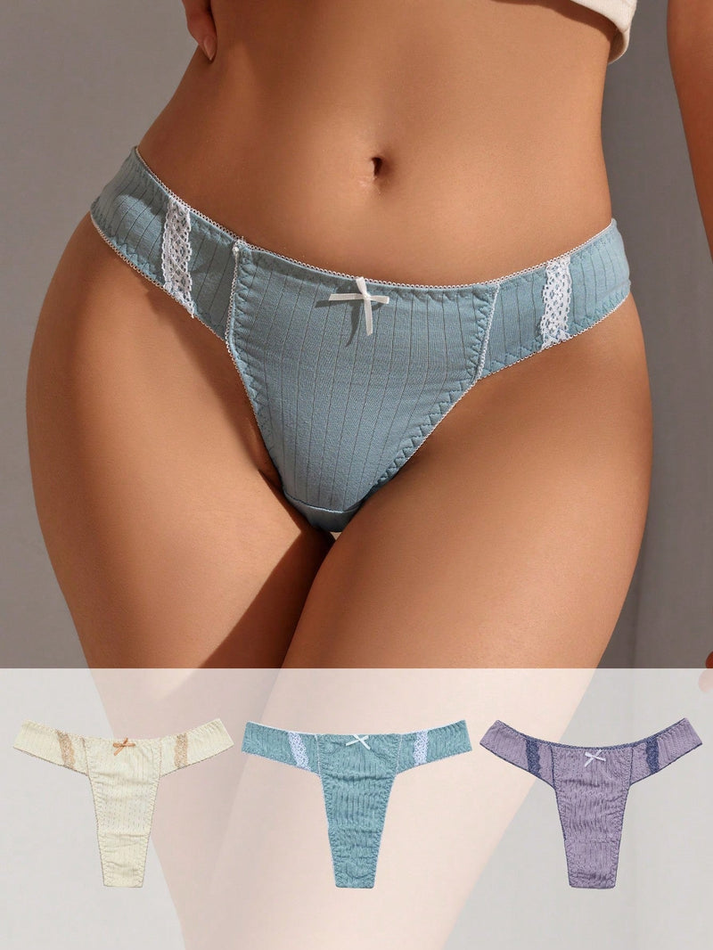 Tanga De Encaje Y Flores Para Mujer