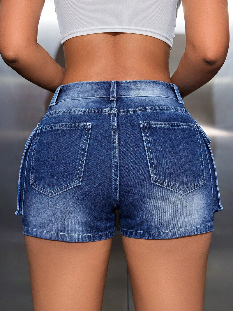 SXY Shorts Vaqueros Tipo Cargo Para Mujer