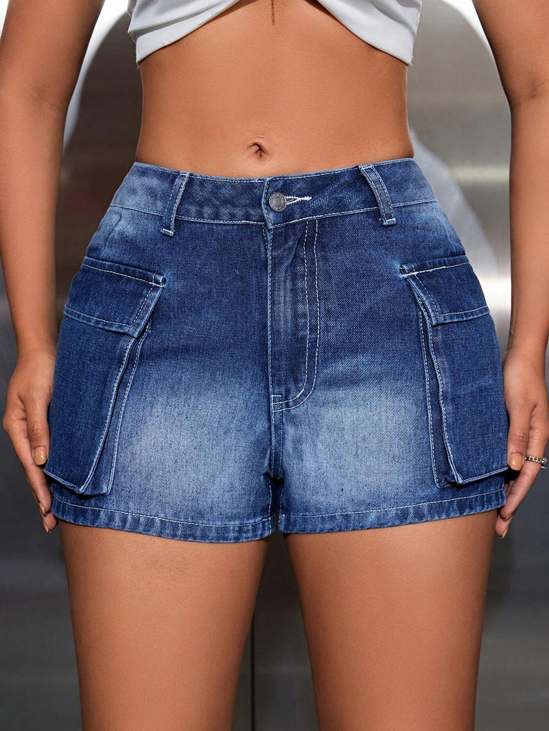 SXY Shorts Vaqueros Tipo Cargo Para Mujer