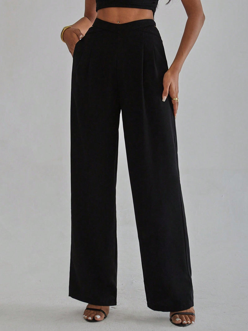 Prive Pantalones Holgados De Mujer Con Bolsillos Diagonales