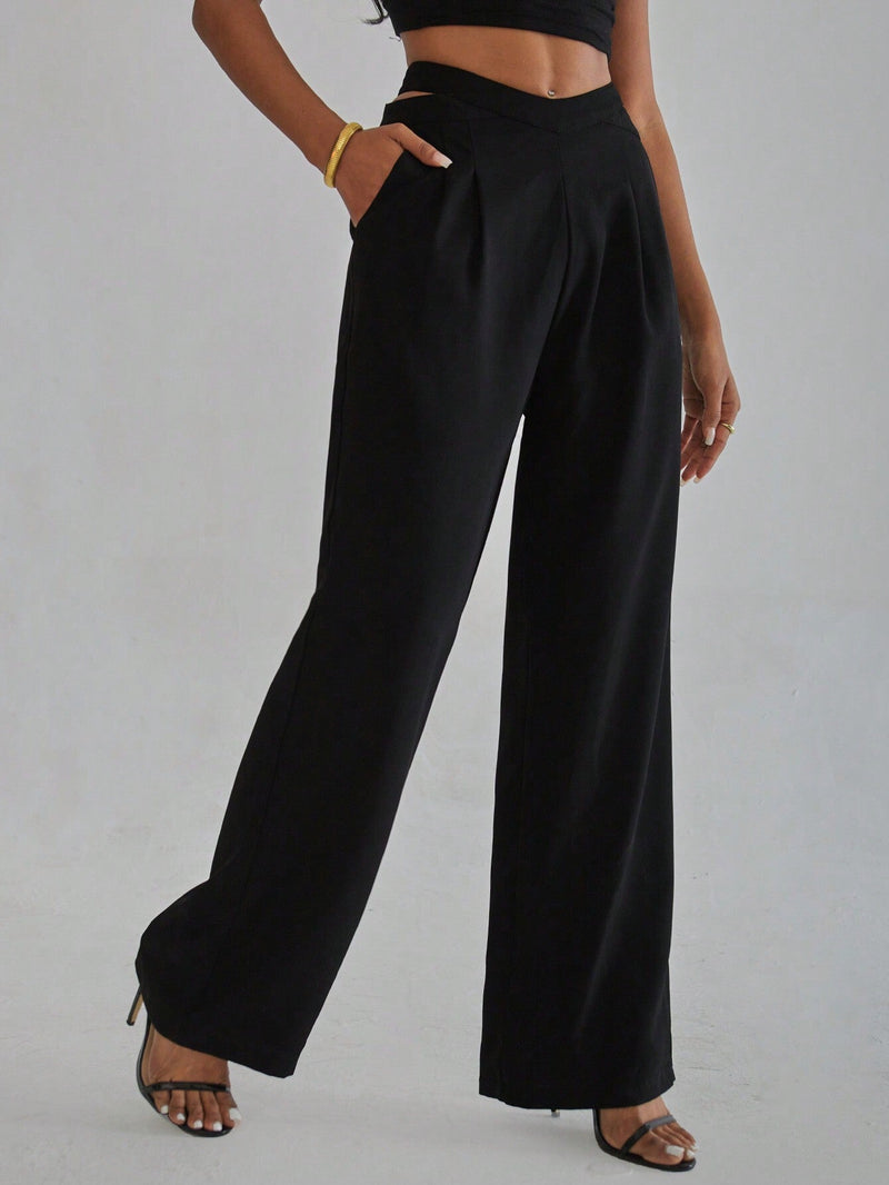 Prive Pantalones Holgados De Mujer Con Bolsillos Diagonales