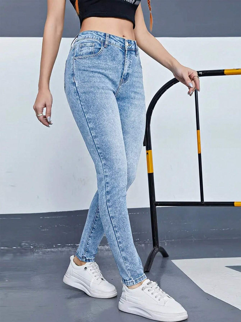 Prive Jeans Elasticos Ajustados Con Bajo Ajustado