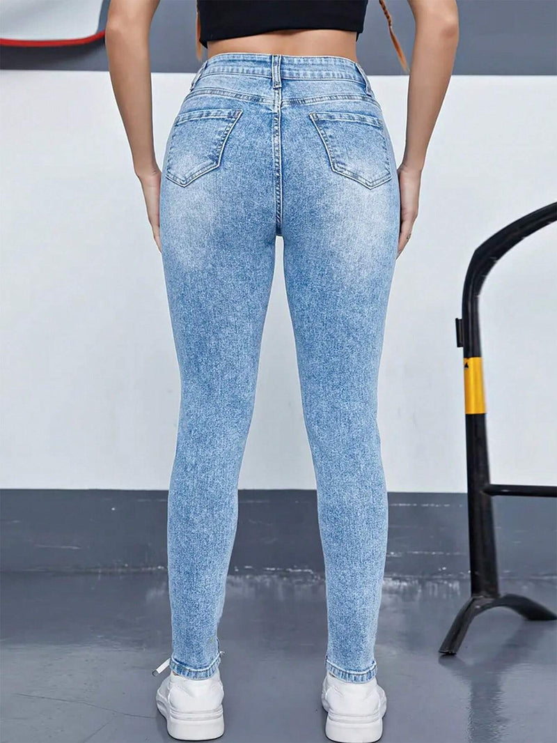 Prive Jeans Elasticos Ajustados Con Bajo Ajustado